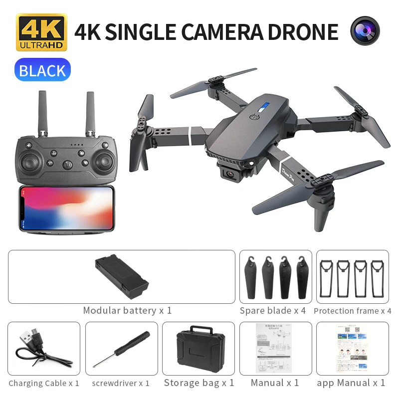 Drone Aerial Photography - E88 Pro Akıllı Katlanabilir Drone Tek/Çift