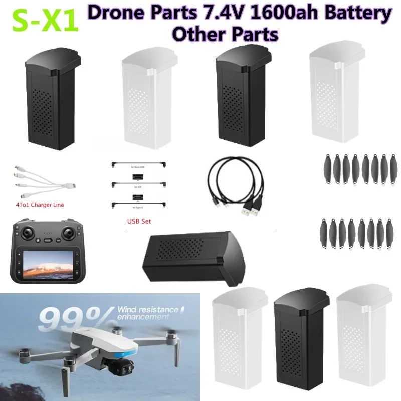 Drone Mapping - S-X1 MAX GPS Drone Pili 7.4V